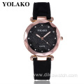 YOLAKO Latest Design Leather Band Quartz Wrist Fashion Women Watches For Ladies Women's Casual Frosted Dial Watch Wristwatches